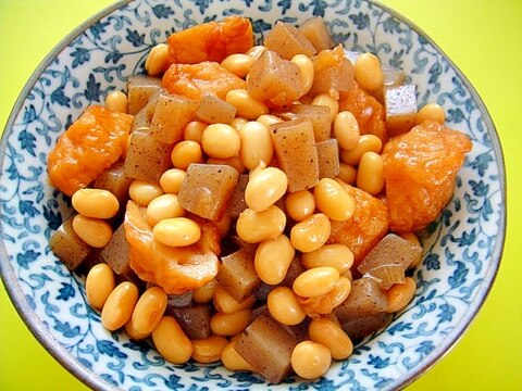 揚げボールとこんにゃく大豆の甘辛煮